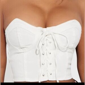Fashion nova denim corset xl